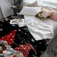 thumbnail image 3 of Christmas Throw Flannel Blanket 40x50In Dwarfs Snowflake Xmas Tree Bird Winter Black Super Soft Cozy Bed Blanket, Lightweight Plush Fuzzy Bed Throw for Bedroom Sofa Couch Living Room, 3 of 4