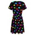 thumbnail image 5 of Colorful Love Heart Women's Dress Short Sleeve Summer Sundress Summer Women Clothes, 5 of 7