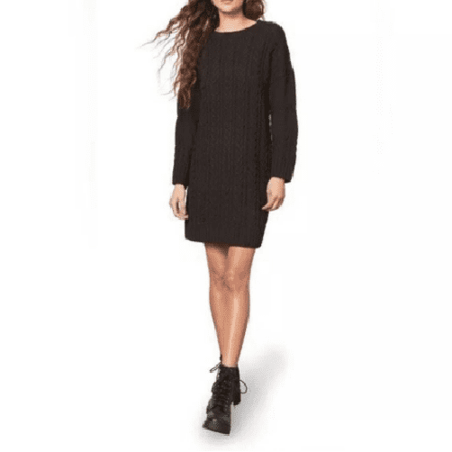 Miss Mood Knit Sweater Dress Black XS 