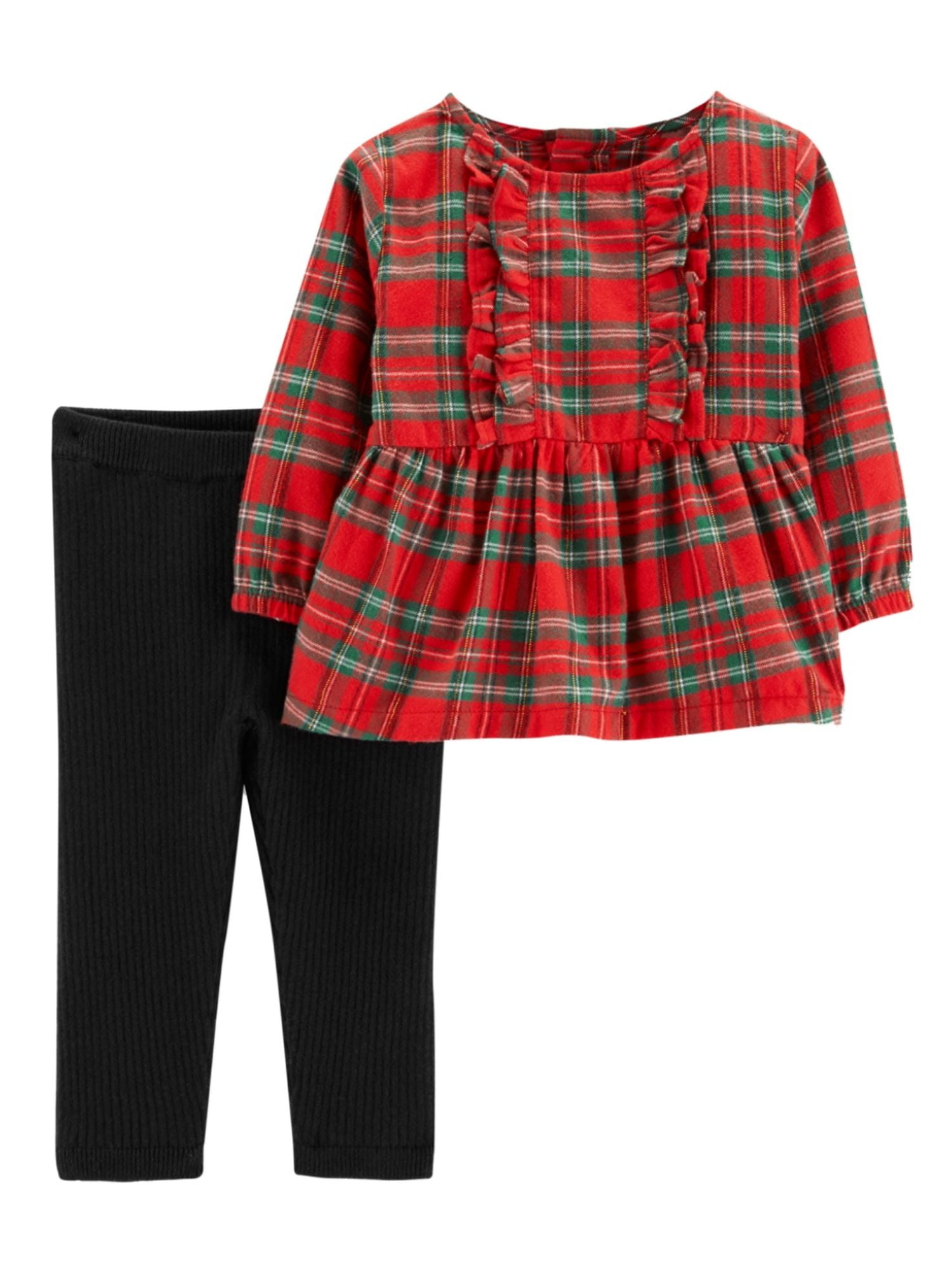 carter's red and black plaid dress