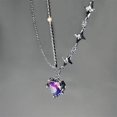 thumbnail image 3 of Collar de mujer con degradado morado dulce y fresco, collar de mujer con cadena de clavícula, 3 of 5