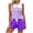 Purple, variant on Bosfbaoi Two Piece Sets for Women Crew Neck Striped Sleeveless Tank Top and Drawstring Elastic Waist Shorts Casual Womens Summer Outfits