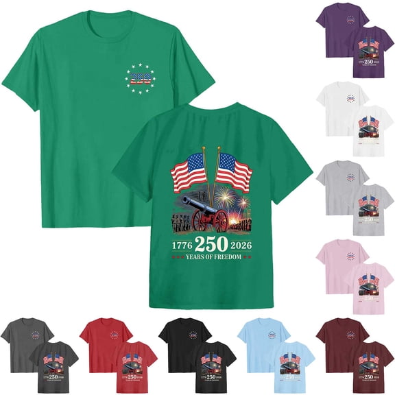 idosla Womens 250 Anniversary USA Shirt 4th of July Independence Day Anniversary Tops Short Sleeve Shirt USA Olympic Apparel (White, XL)