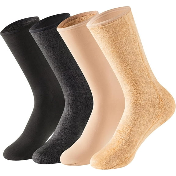 Jtbuh XLY Winter Thermal Socks, 4 Pairs Plush Thick Long Warm Socks for Cold Weather Protection,unisex