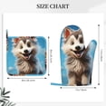 thumbnail image 3 of Honeii Blue Sky Cute Wolf patten Oven Mitts and Pot Holders Sets, Baker Oven Mitts, Mittens for Kitchen Decor, Baking Lover over Gloves Gifts, 3 of 7