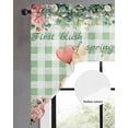 thumbnail image 2 of Eucalyptus Trucks Swag Valances for Windows, Small Curtains Drapes, Spring Farmhouse Floral Sage Green Plaid Kitchen Window Curtains Over Sink Window Treatment Valance for Bedroom/Bathroom 56"x36", 2 of 5