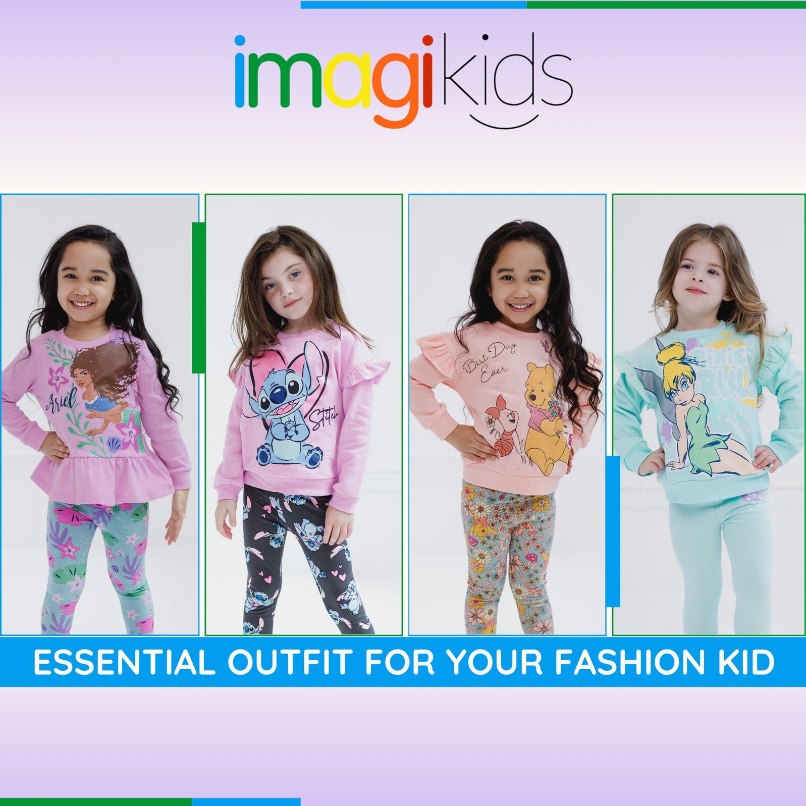 Disney Peter Pan Tinker Bell Fleece Sweatshirt and Leggings Outfit Set Toddler to Big Kid