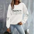 thumbnail image 2 of Zhanying Women Sweatshirt Cotton Solid Color Pullover Christian Shirt Loose Long Sleeve Fall Tops Sweaters Basic Tees, 2 of 4