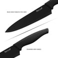 thumbnail image 3 of Juego de cuchillos de cocina Hecef Santoku de chef japonés 6 piezas óxido negro con cubiertas, 3 of 10