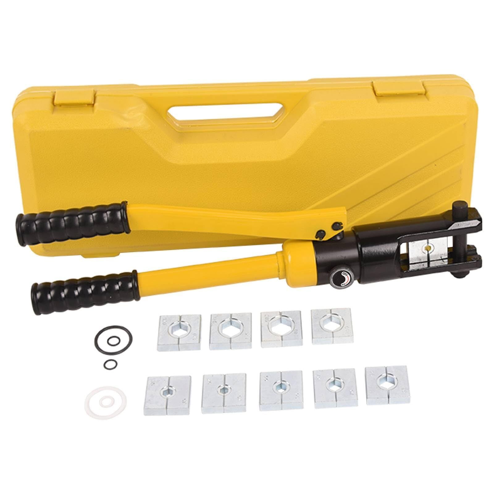 LCyindu 14T Hydraulic Crimping Tool 6AWG-500MCM Battery Cable Crimping Tool with 10 Dies