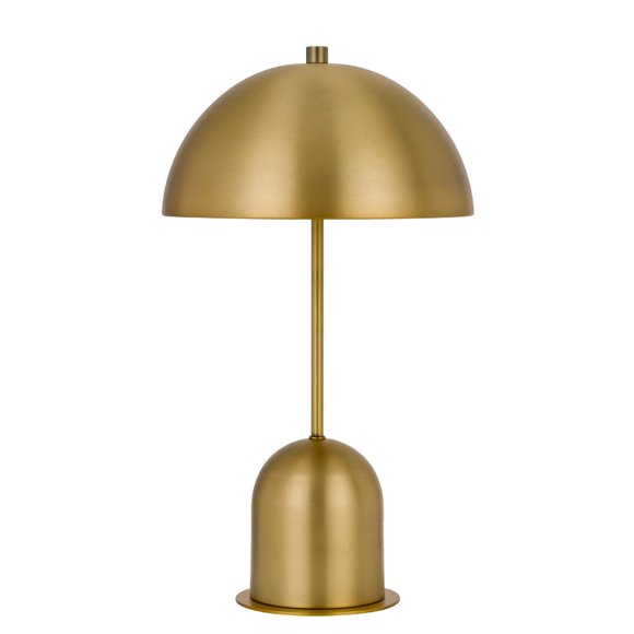 Benjara 20 Inch Metal Accent Table Lamp with Dome Shade, Brass