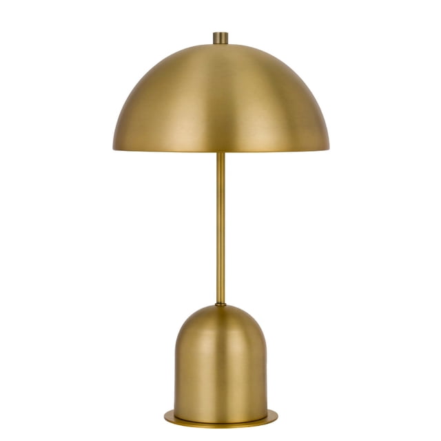 Benjara 20 Inch Metal Accent Table Lamp with Dome Shade, Brass