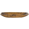 thumbnail image 4 of Rustic Brown and Natural Handcarved Thin Oval Centerpiece Bowl, 4 of 6