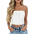 thumbnail image 6 of WTXUE Tank Top Casual Tops Bandeau Top Sleeveless Tops Tube Top Off Shoulder Top Casual Tops Women's Tees and Tanks Basic Tops Backless Top Comfortable Tops White M, 6 of 7