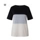 thumbnail image 1 of Camiseta de mujer Color Block Manga corta Top Blusa de cuello redondo, Color negro, M Vogacara AP002555-52, 1 of 7