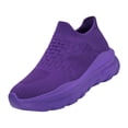 thumbnail image 3 of Domzle Womens Mens Slip on Walking Shoes Comfort Lightweight Casual Sneakers Non-Slip Breathable Work Shoes Mesh Sport Casual Fashion Running Sneakers Purple, 3 of 8