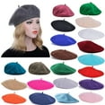 thumbnail image 3 of Xfvqtps Womens Beret Hat Solid Color French Style Artistic Elegant Painter Hat Army Green, 3 of 3