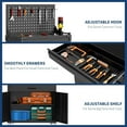 thumbnail image 6 of 35" Heavy-Duty Steel Rolling Tool Cabinet with Locking Casters, 2 Deep Drawers, Adjustable Shelves, Built-in Pegboard, Garage, Workshop Warehouse Storage Organization, 6 of 6