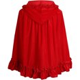 thumbnail image 4 of Velvet Hooded Cloak for Women, Classic Short Cape with Ribbon Tie, Fairytale Renaissance Christmas Halloween Cosplay Costume Accessory, 4 of 4