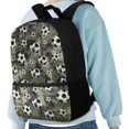 thumbnail image 4 of Uourmeti Camo Soccer Ball Print Durable Backpack for Camping School, Large Storage High Quality Polyester Backpack Not Easy To Fade Bookbag, 4 of 6