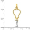 thumbnail image 3 of Finest Gold 14K Two-Tone 3-D Stethoscope Pendant, 3 of 4