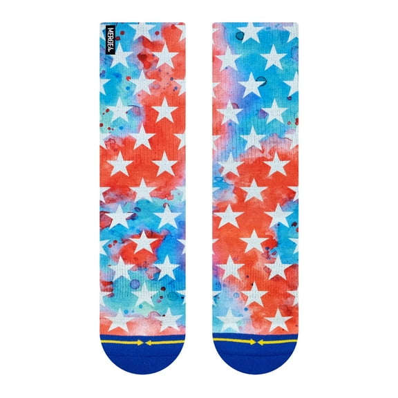 MEREG4 American Flag Red, White, and Blue Stars Patriotic Old Glory Crew Socks for Men and Women