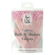 Spa Bella Exfoliating Bath & Shower Gloves, Pink