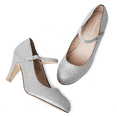 thumbnail image 3 of J. Adams Honey Jane Heels for Women – Round Toe indented Pumps Heels Shoes Stylish and Comfortable with Gentle Ankle Strap, 3 of 7
