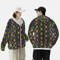 thumbnail image 6 of Fotbe Mardi Gras Shiny Green Purple Men's Women's UPF 50+ Sun Protection Jacket Hooded Cooling Shirt with Pockets Hiking Outdoor Performance-X-Large, 6 of 9