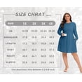 thumbnail image 4 of Cueply Women's Plus Size Ribbed Knit Dress Long Sleeve Crew Neck Empire Waist Casual A-Line Dress with Pockets, 4 of 8