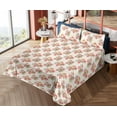 thumbnail image 4 of Ambesonne Skull Fitted & Flat Sheet with Sham 3 Pcs Set, Roses of Dead Romantic Print, Twin, Ivory Coral Pale Brown, 4 of 5