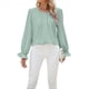 thumbnail image 2 of Camisa de Holgada de Larga con Cuello Redondo y Color Liso para Mujer, Elegante y A . Verde XXL, 2 of 10