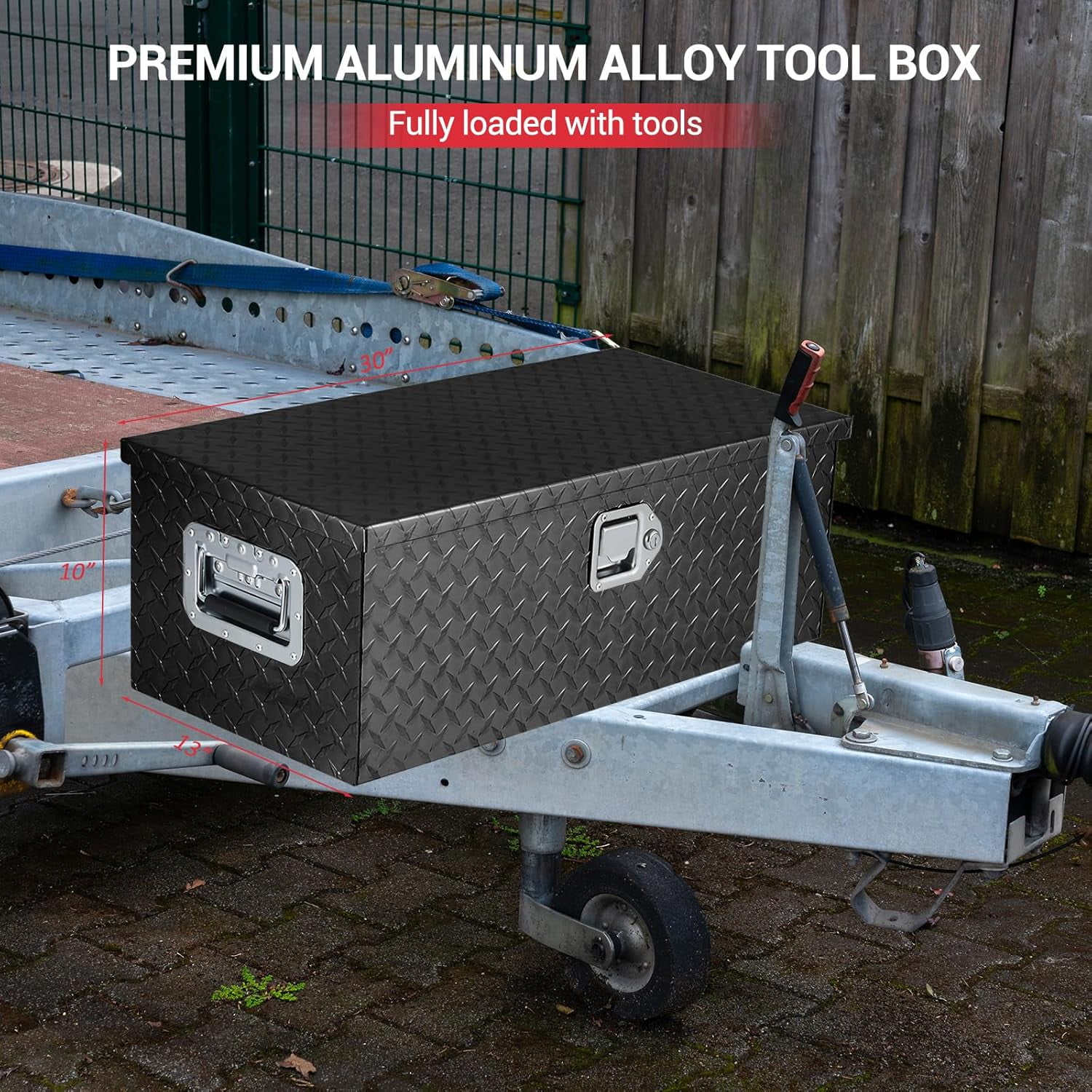 Aluminum Truck Tool Box, Truck Bed Storage Box with Security Lock and Wider Handles, Heavy Duty Waterproof Tool Box Organizer Chest for Pick Up Truck Rv Trailer