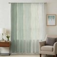 thumbnail image 3 of Sage Green Ombre Wood Sheer Curtains 63 Inch Length, Light Filtering Voile Curtain Panel, Farmhouse Vintage Gradient Wooden Rod Pocket Drapes Window Treatments for Living Room Bedroom 52"x63", 3 of 9