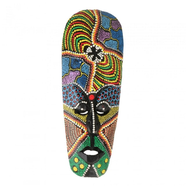 Artesanías africanas, puntos africanos, coloridas decoraciones de arte popular, madera maciza, pared africana 11x30cm