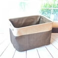 thumbnail image 7 of Collapsible Storage Basket Bins, Decorative Foldable Rectangular Linen Fabric Storage Box Cubes Containers with Handles- Large Organizer For Nursery Toys,Kids Room,Towels,Clothes, Brown,15Lx10Wx5H, 7 of 7