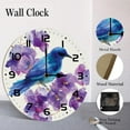 thumbnail image 4 of ZXCXRQFa Blue Bird On Branches Flower Clock Home Decor Round Wood 10 Inch Wall Clocks Non Ticking Silent Clock Art for Living Room Kitchen Bedroom Decorative, 4 of 7