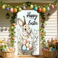 thumbnail image 4 of PLPPYFS Easter Bunny Door Cover Happy Easter Door Decorations Cute Bunny Door Covers Garden Entryway Decoration Door Cover Party Outdoor Indoor Home Decor Photo Booth Background, 4 of 6