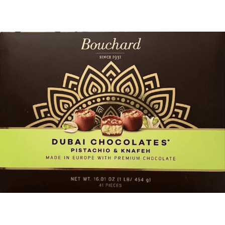 Bouchard Luxurious Dubai Chocolate With Pistachio & Knafeh, 41 Pieces (16.01 oz)