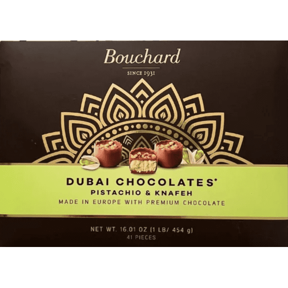 Bouchard Luxurious Dubai Chocolate With Pistachio & Knafeh, 41 Pieces (16.01 oz)