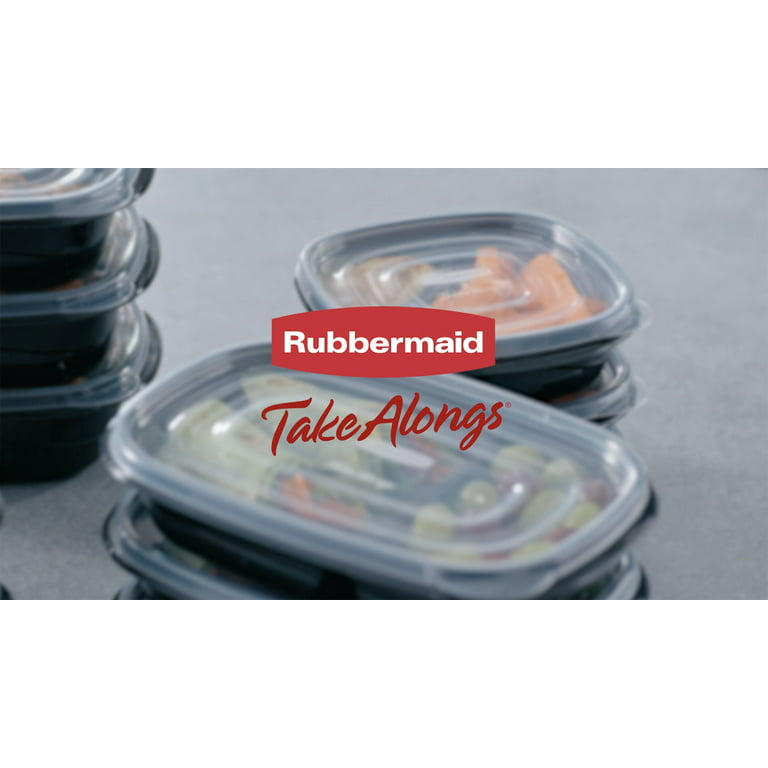 Rubbermaid 3.7 Cups Take Alongs Divided Rectangle Containers + Lids