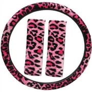 Animal Print Leopard Steering Wheel Cover Belt Pad for Car/Truck/Van/SUV