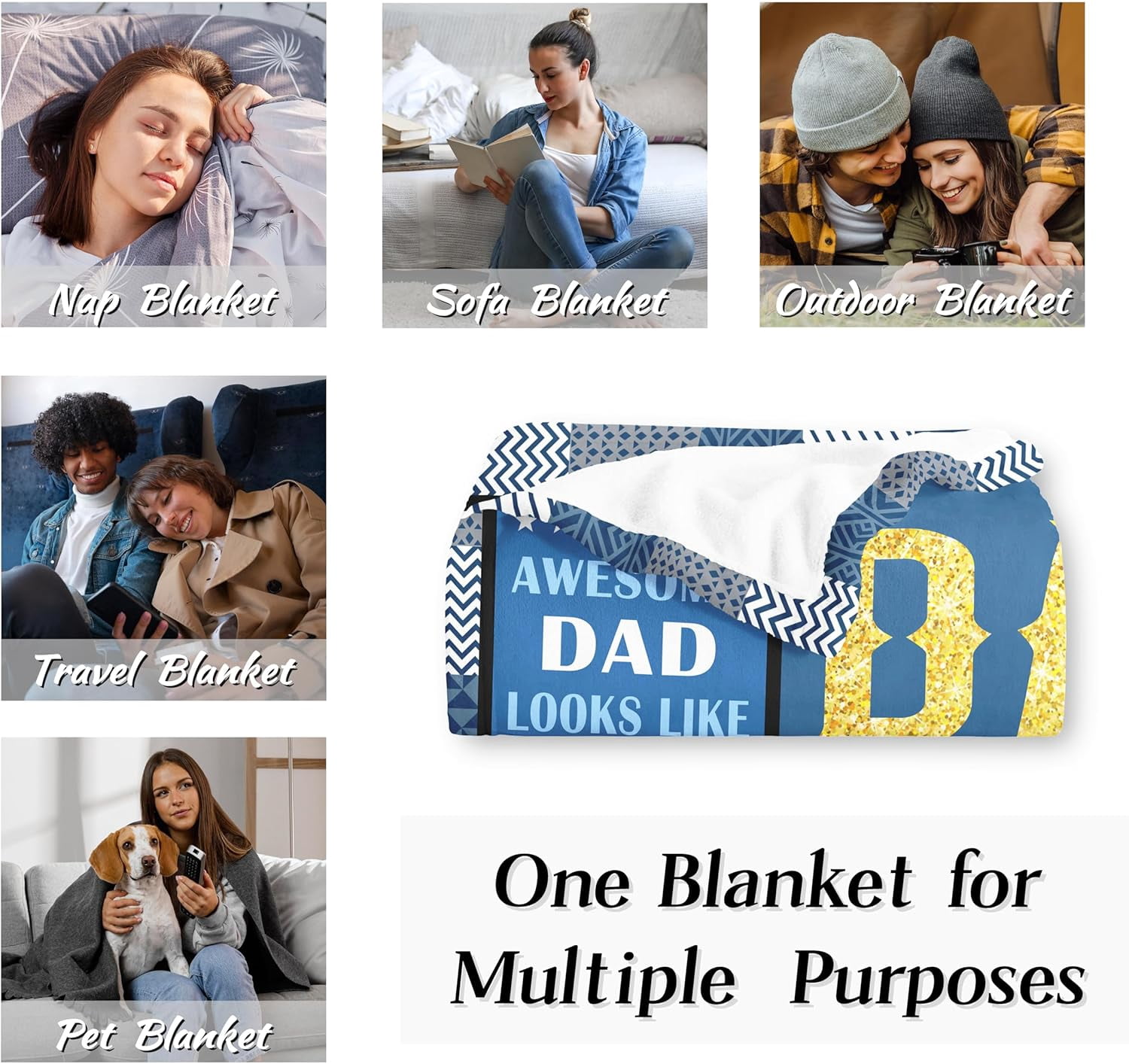 Dad Birthday Gift from Daughter/Son, Gifts for Dad Blanket, Gifts for Father's Day, Christmas, Retired, Thanksgiving