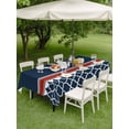 thumbnail image 3 of Outdoor Tablecloth with Umbrella Hole and Zipper, Navy Blue Coastal Rectangle Table Cloth 54x80 Inch Waterproof Tablecloth, Nautical Ocean Sea Anchor Abstract Art Picnic Table Cover for Patio Camping, 3 of 7