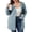 Blue, variant on Plus Size Women's Long Beige Brushed Knit Cardigan – Button-Up Outerwear with Front Pockets XL~5XL