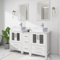 Eclife 60" Double Sink Bathroom Vanity with Manufactured Wood Top