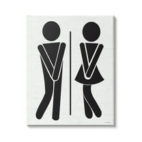 Stupell Industries Bathroom Sign Genders Got to Go Stance Figures, 16 x 20, Design by Lettered and Lined
