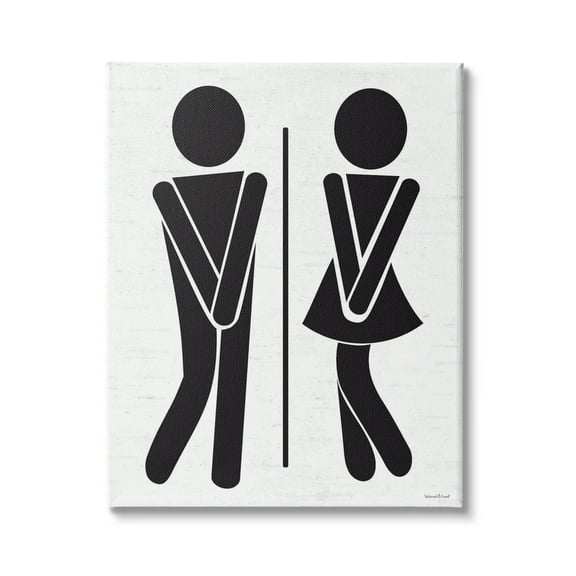 Stupell Industries Bathroom Sign Genders Got to Go Stance Figures, 16 x 20, Design by Lettered and Lined