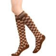 thumbnail image 3 of CHUNTIAN Sox Womens Girls Knee High Socks Novelty Argyle Checkered Football Cotton Long Tube Socks, 3 of 5
