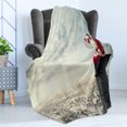 thumbnail image 4 of Christmas Soft Flannel Fleece Throw Blanket, Santa Claus Sitting on Chimney Above the City, Cozy Plush for Indoor and Outdoor Use, 60" x 80", Multicolor, by Ambesonne, 4 of 5